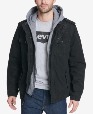levi's men's soft shell hooded trucker jacket