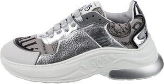 John Galliano Leather Printed Chunky Sneakers - ShopStyle