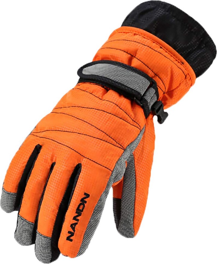 vannawong Mens Winter Motorcycle Ski Snow Gloves Fleece Lining Waterproof  Windproof Thermal Insulated Bike Mittens Riding Cold Weather Full Finger  Head Warmer Orange M - ShopStyle