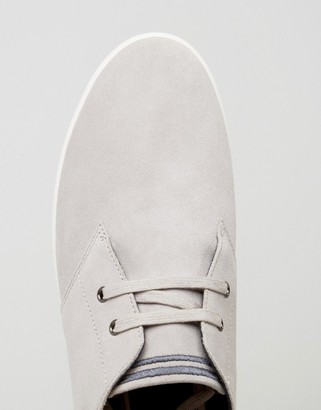 Fred Perry Byron Low Suede Sneakers in Gray
