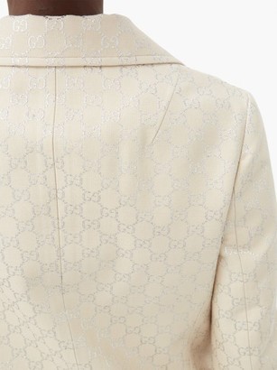 Gucci GG Lurex-jacquard Cropped Wool-blend Jacket - Ivory