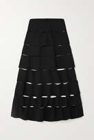 Thumbnail for your product : A.W.A.K.E. Mode Cutout Crepe Midi Skirt - Black