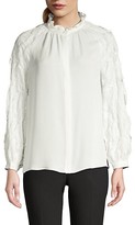 Thumbnail for your product : Kobi Halperin Rosie Ruffled Lace Silk Blouse