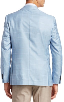 Saks Fifth Avenue COLLECTION Wool & Silk Windowpane Plaid Sportcoat