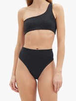 Thumbnail for your product : Sara Cristina One-shoulder Metallic-jersey Bikini Top - Black