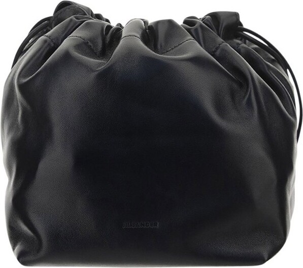 Jil Sander - logo-print bucket-bag - women - Calf Leather - One Size - Black
