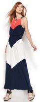 Thumbnail for your product : Vince Camuto Colorblock Chevron Halter Maxi Dress