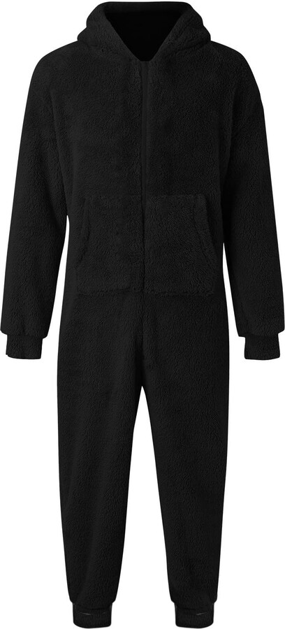 DGHM Men's Snuggle Fleece Hooded Onesie - All In One Men's Pyjamas ...