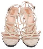 Thumbnail for your product : Reed Krakoff Suede Cage Sandals