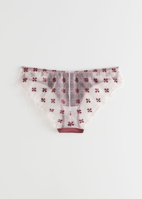 And other stories Scalloped Floral Lace Satin Briefs