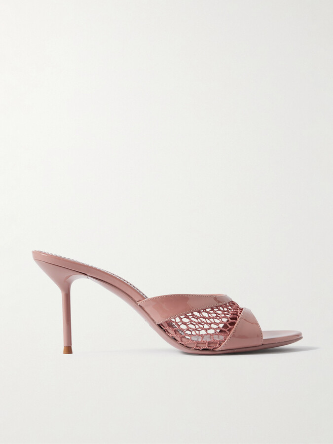 Paris Texas Lidia Patent-leather And Mesh Sandals - Pink