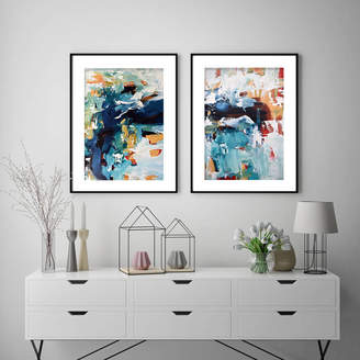 Abstract House Large Art Print Set Of Two Framed Wall Art