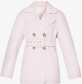 Thumbnail for your product : Sportmax Womens Pink Dritto Double-breasted Wool-blend Coat