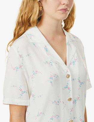 Kitri Tammy floral-print crepe shirt
