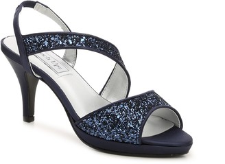 navy blue sequin heels
