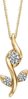 Sirena Womens 1/10 CT. T.W. White Diamond 10K Gold Pendant Necklace Family