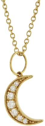 Andrea Fohrman Diamond Crescent Phases of the Moon Yellow Gold Necklace