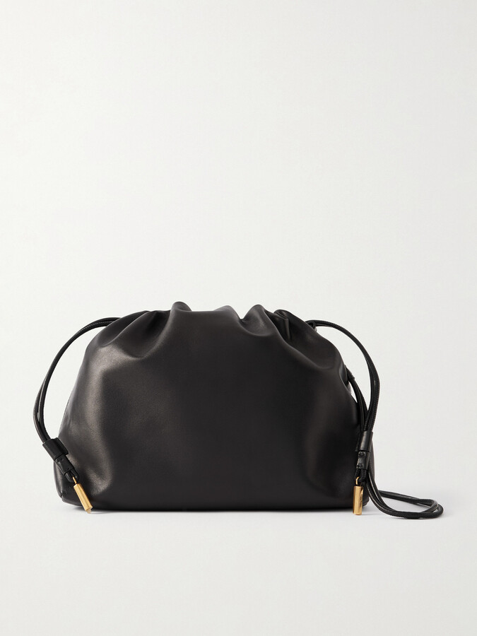The Row Angy Leather Shoulder Bag - Black
