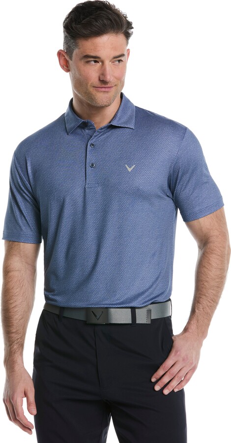 Callaway Men's Heather Geo Print Golf Polo Shirt
