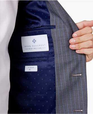 Ryan Seacrest Distinction Ryan Seacrest DistinctionTM Men's Slim-Fit Gray/Blue Double Stripe Suit Jacket, Created for Macy's