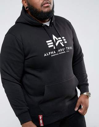Alpha Industries PLUS Logo Hoodie Sweatshirt in Black