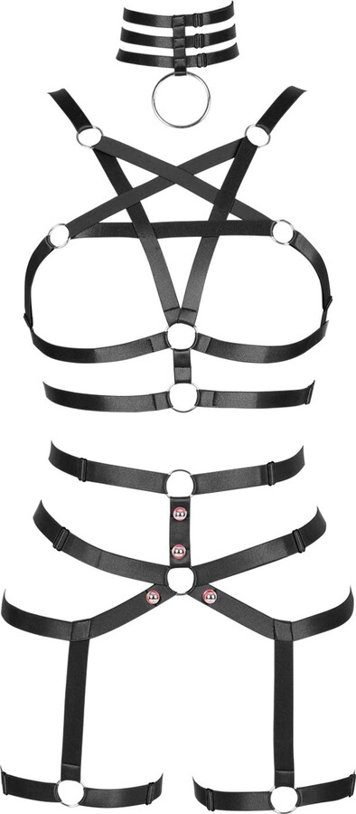 BODY CAGE Full Body Harness for Women Garter Belt Set Lingerie cage ...