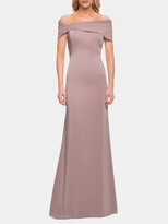 Thumbnail for your product : La Femme Simply Chic Off the Shoulder Jersey Gown
