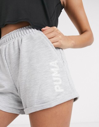 Puma logo shorts in grey marl