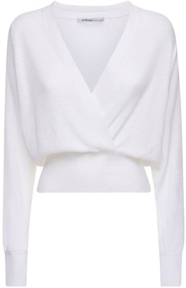 white wrap sweater