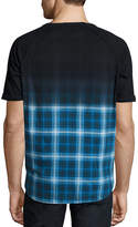 Thumbnail for your product : Madison Supply Ombre Plaid Elongated T-Shirt