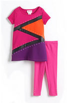 Thumbnail for your product : Flapdoodles Girls 2-6x Two-Piece Colorblocked Dress & Leggings Set
