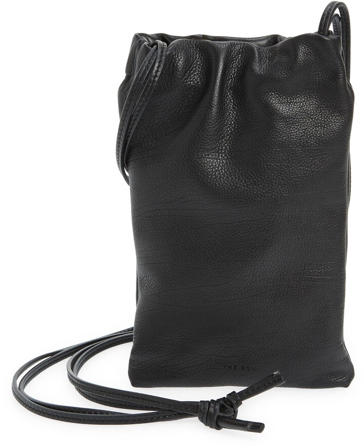 The Row Ruched Leather Phone Crossbody Bag ShopStyle