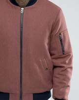 Thumbnail for your product : ASOS Wool Mix Bomber Jacket With MA1 Pocket In Rose