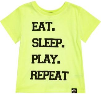 River Island Mini boys green eat sleep play repeat t-shirt