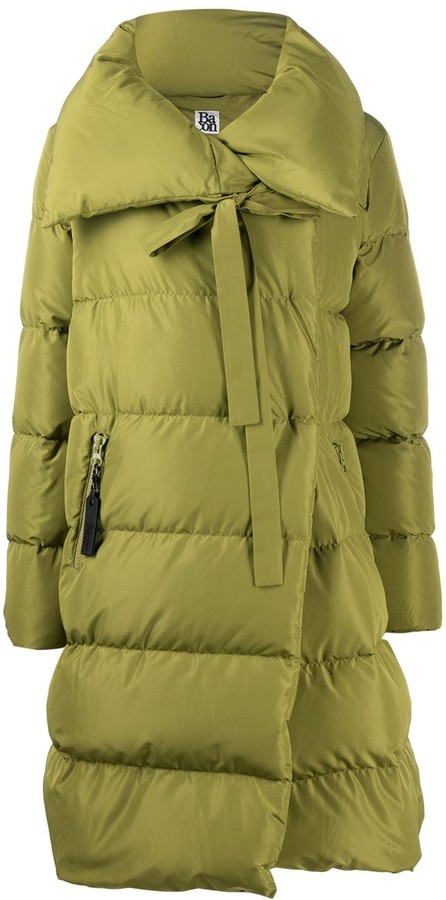 down coat with wrap collar