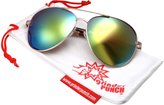 Thumbnail for your product : grinderPUNCH XL Wide Frame Aviator Sunglasses - Large 148mm Wide - Mirrored Lens - REVO Lens