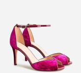 Thumbnail for your product : J.Crew Rylie peep-toe heels in velvet