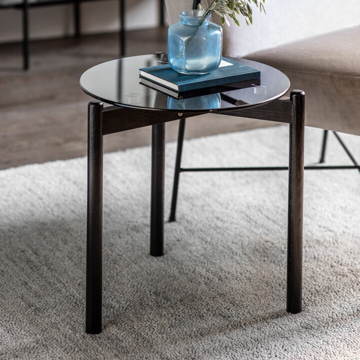 Dunelm Hays Side Table, Glass Black ShopStyle