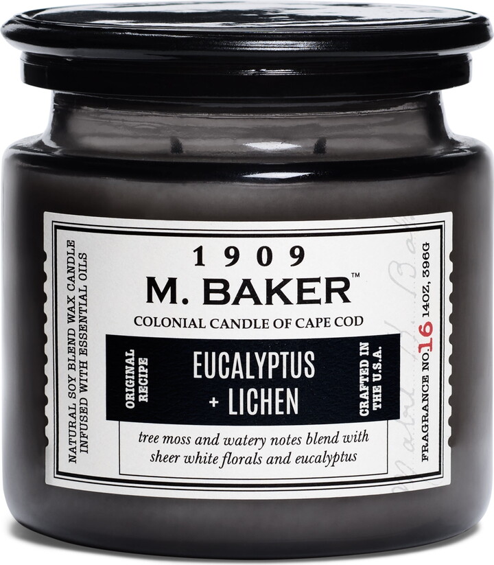 Colonial Candle Eucalyptus & Lichen 14oz 2 Wick Candle, Grey