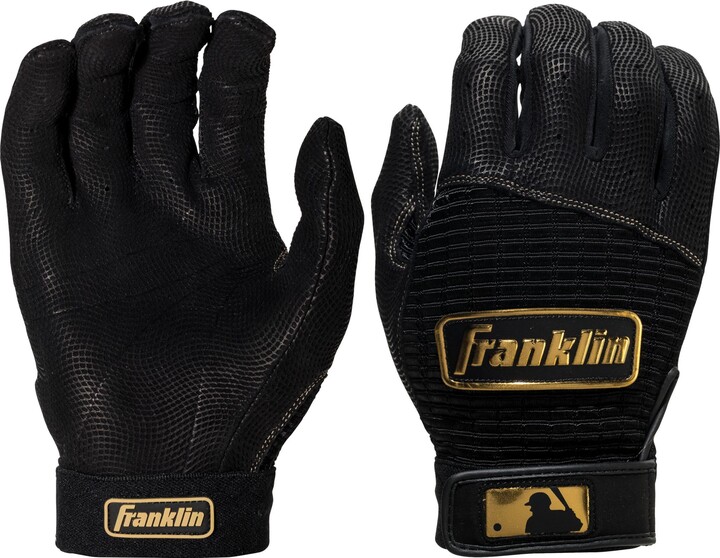 Franklin Adult Pro Classic Batting Gloves, Men's, Small, Black/Gold