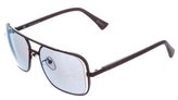 Thumbnail for your product : Lanvin Leather-Trimmed Tinted Sunglasses