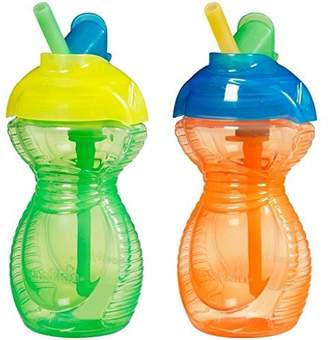 Munchkin Click Lock Flip Straw Cups BPA Free 2- Pack (Orange/Green)