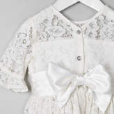 Thumbnail for your product : River Island Mini girls white lace bow back dress