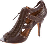 Thumbnail for your product : Givenchy Embossed Peep-Toe Booties