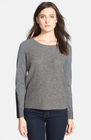 Thumbnail for your product : Eileen Fisher Leather Trim Merino & Yak Sweater (Online Only)
