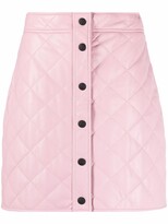 Thumbnail for your product : MSGM Quilted Faux Leather Mini Skirt