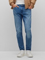 Thumbnail for your product : HUGO BOSS Slim-fit jeans in super-soft blue stretch denim