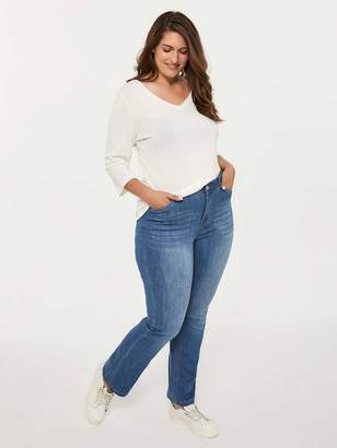 Slightly Curvy Bootcut Jean with Back Pocket Embroidery - d/C JEANS