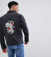 Thumbnail for your product : N. Liquor Poker Embroidered Koi And Crane Denim Jacket