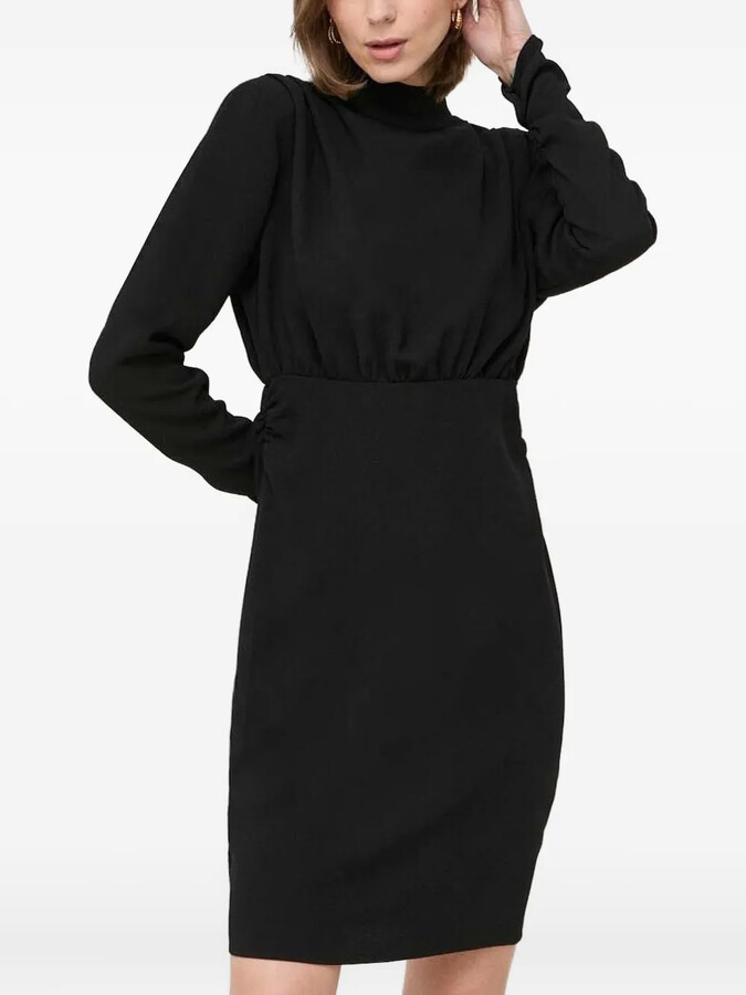 Notes du Nord High-Neck Pleated Mini Dress